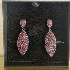 NIB Pink Crystal Drop Earrings
